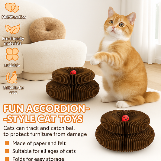 Magic Cat Scratch Organ Board Cat Toy with Ball Cat Grinding Claw Cat Climbing Frame Kitten Round Corrugated Cat Scratching Toy